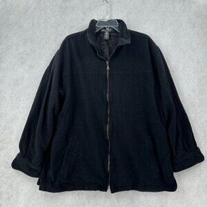 VTG Brandini Woolmark Shacket Mens XL Wool Winter Jacket Zip Up Sweater Black‎
